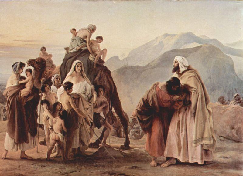 Francesco Hayez Zusammentreffen von Jakob und Esau Norge oil painting art